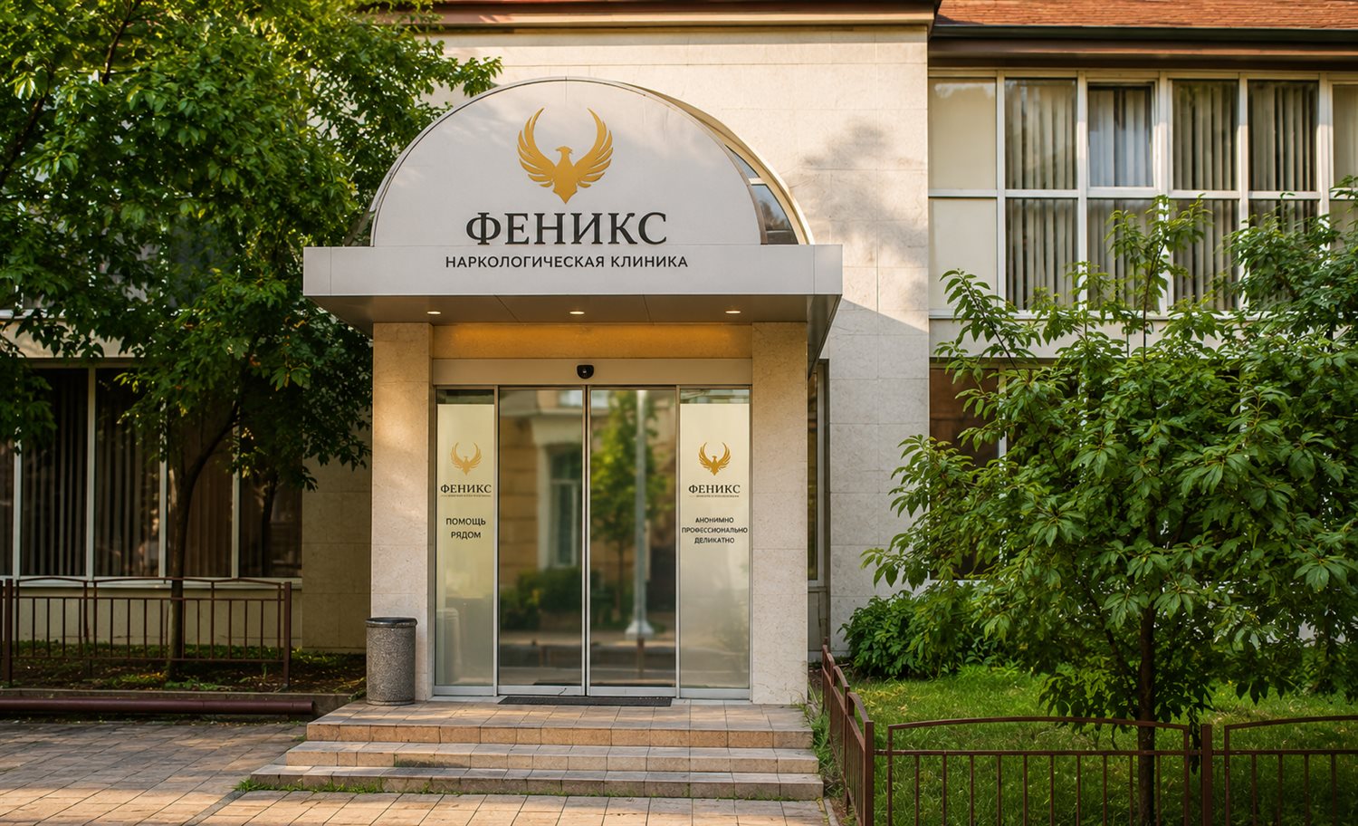Вход в наркологическую клинику «Феникс» в Ростове-на-Дону